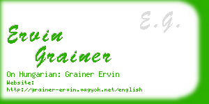 ervin grainer business card